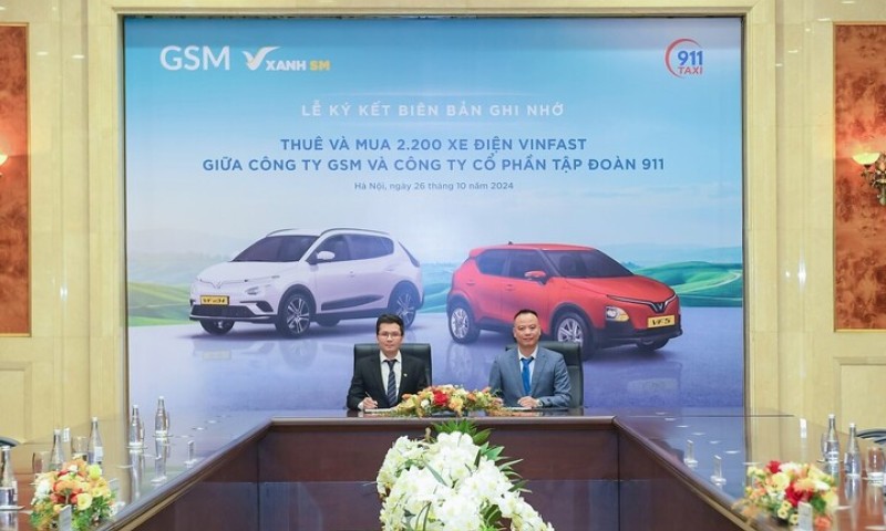 Tập đoàn 911 mua, thuê 2.200 ô tô điện VinFast từ GSM, 'lấn sân' sang taxi điện