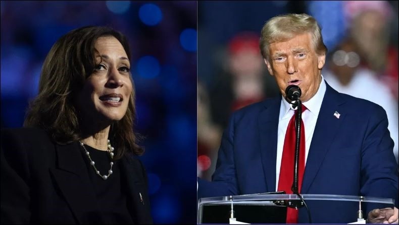 Bà Kamala Harris và ông Donald Trump-hai ứng cử viên sáng giá trong cuộc bầu cử tổng thống Mỹ năm 2024. Ảnh: AFP 