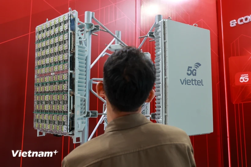 Trạm phát sóng 5G Viettel. (Ảnh: Minh Sơn/Vietnam+)