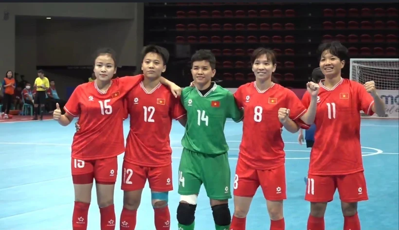 Futsal nữ Việt Nam sớm vào chung kết Futsal nữ Đông Nam Á 2024. (Nguồn: VFF)