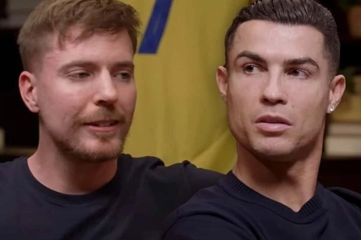 Khán giả đưa ra ý kiến trái chiều khi MrBeast xuất hiện trên kênh của Ronaldo.