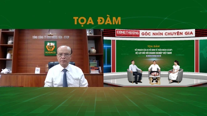 Tọa đàm Kế hoạch của EU về kinh tế tuần hoàn (CEAP) và hệ lụy đối với doanh nghiệp Việt Nam. (Ảnh: Đức Duy/Vietnam+)