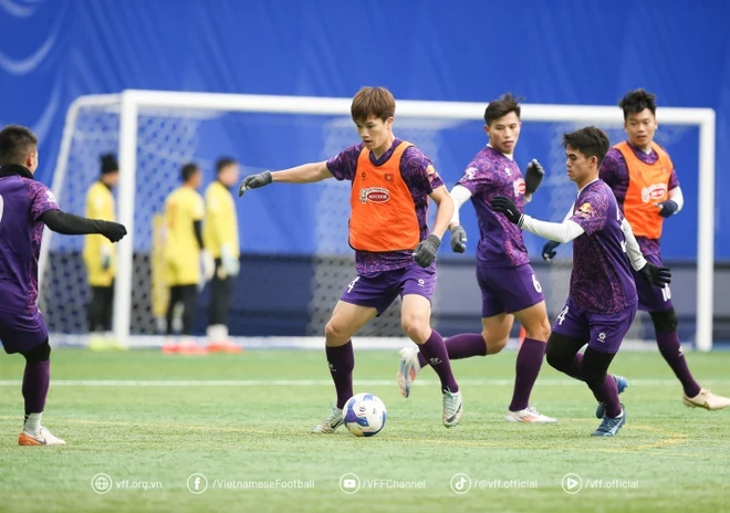 Các tuyển thủ Việt Nam đang tích cực tập luyện tại Hàn Quốc để chuẩn bị cho ASEAN Cup 2024. (Ảnh: VFF)