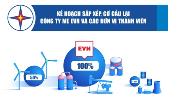 Kế hoạch sắp xếp, cơ cấu lại công ty mẹ EVN và các đơn vị thành viên