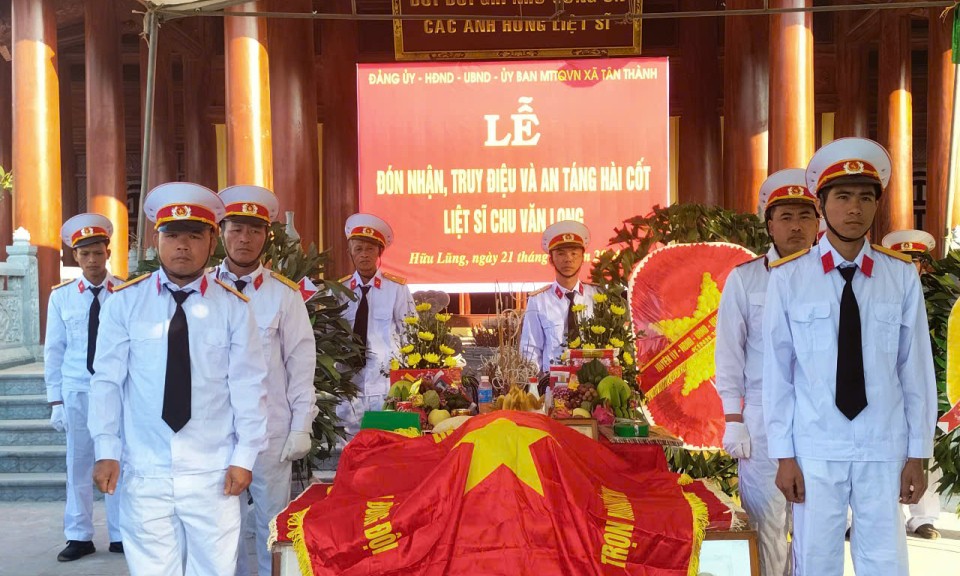 Hữu Lũng: Đón nhận và an táng hài cốt liệt sĩ Chu Văn Long