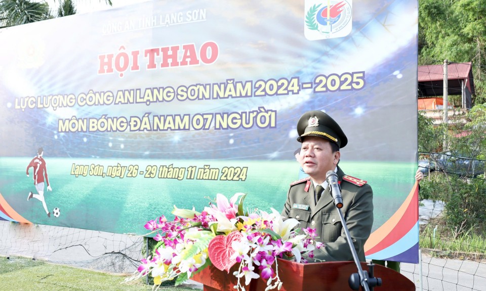 Hơn 260 vận động viên tham gia Hội thao lực lượng Công an Lạng Sơn môn bóng đá nam