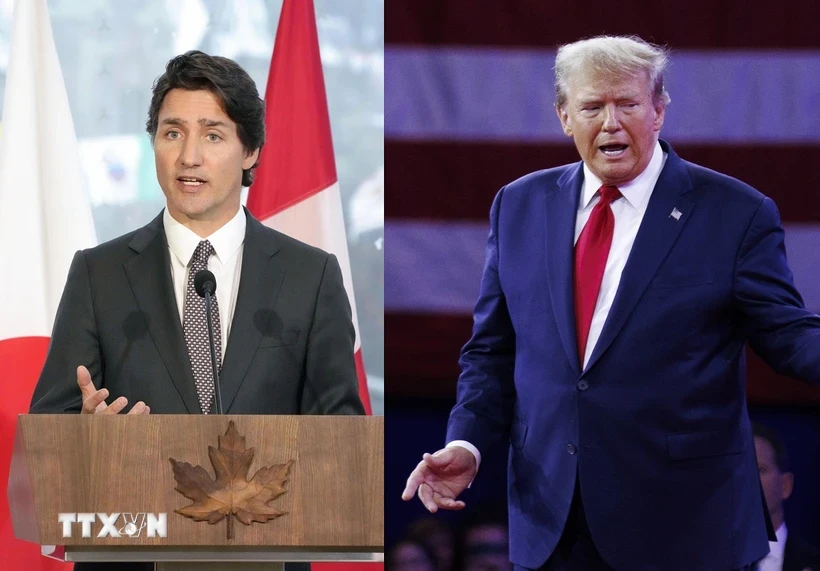 Thủ tướng Canada Justin Trudeau vàTổng thống đắc cử Mỹ Donald Trump. (Nguồn: TTXVN)