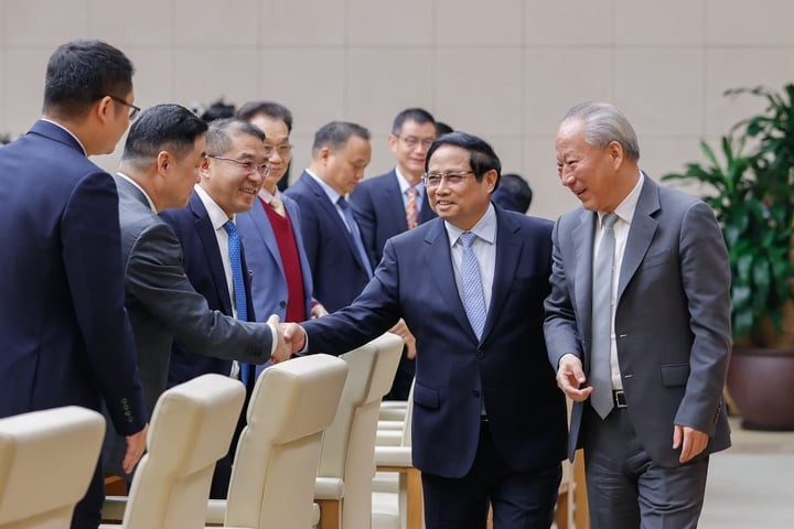 Thủ tướng Phạm Minh Chính cho rằng, thời gian qua, với nỗ lực chung của hai bên, quan hệ Việt Nam - Trung Quốc đang phát triển ngày càng sâu sắc, thực chất và toàn diện, trong đó có vai trò của cộng đồng doanh nghiệp Trung Quốc. (Ảnh: VGP/Nhật Bắc)