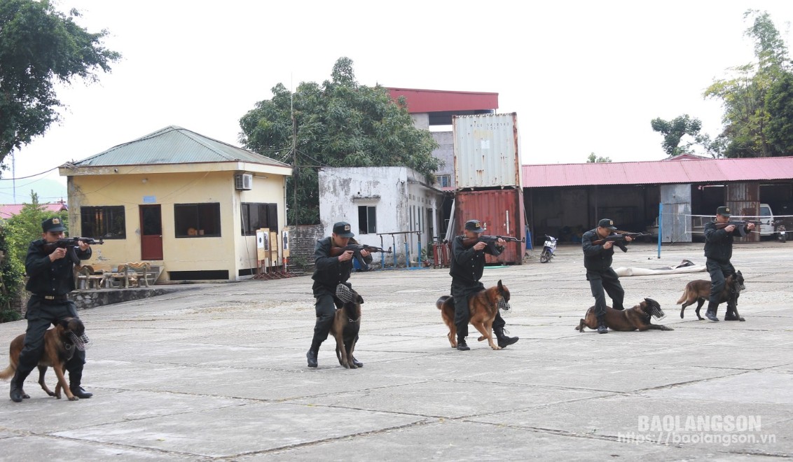 Mỗi cán bộ huấn luyện gắn với một “đồng đội” để tập luyện các phương án tác chiến 