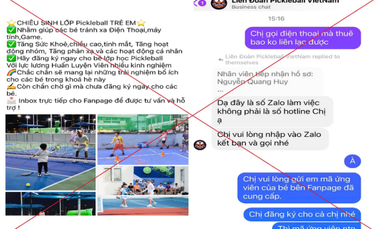 Đăng ký học pickleball trên mạng, người phụ nữ ở Hà Nội bị lừa 400 triệu đồng