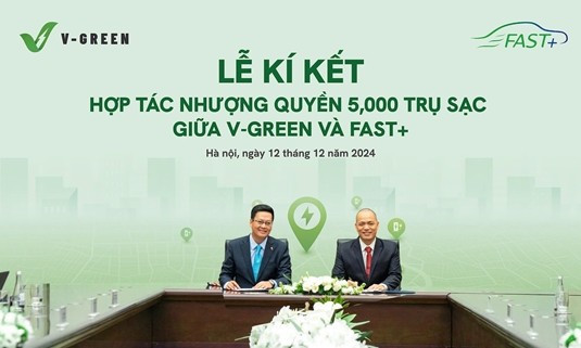 V-GREEN hợp tác với Fast+ triển khai 5.000 trụ sạc đến hết năm 2025