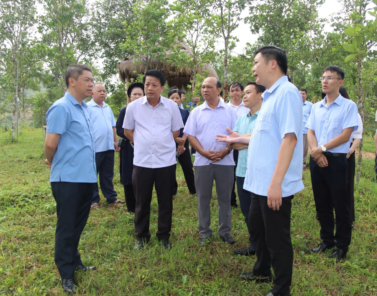 Lãnh đạo UBND tỉnh và huyện Văn Quan kiểm tra mô hình giảm nghèo tại xã An Sơn, huyện Văn Quan