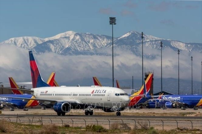 Máy bay của hãng hàng không Delta Airlines tại Victorville, California, Mỹ. Ảnh minh họa