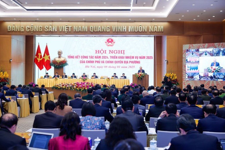 Hội nghị tổng kết công tác năm 2024, triển khai nhiệm vụ năm 2025 của Chính phủ và chính quyền địa phương - Ảnh: VGP/Nhật Bắc