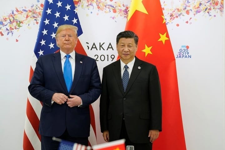 Ông Donald Trump và ông Tập Cận Bình bên lề hội nghị G20 năm 2019 tại Nhật Bản. 