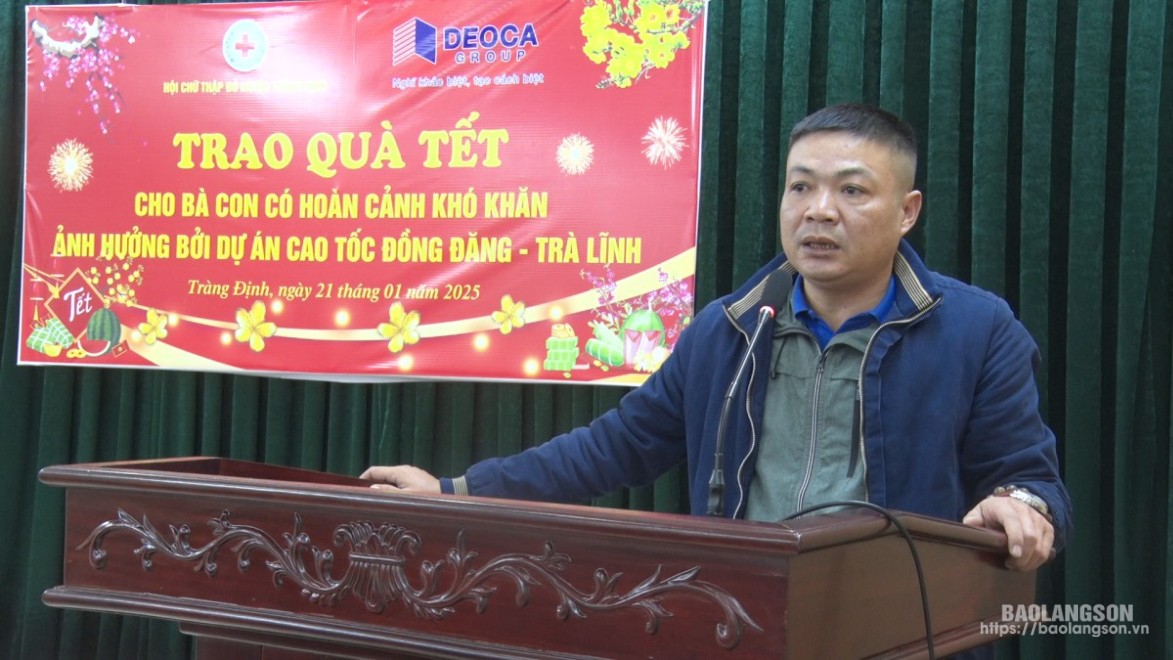 Đại diện Doanh nghiệp dự án (Tập đoàn Đèo Cả) phát biểu tại chương trình