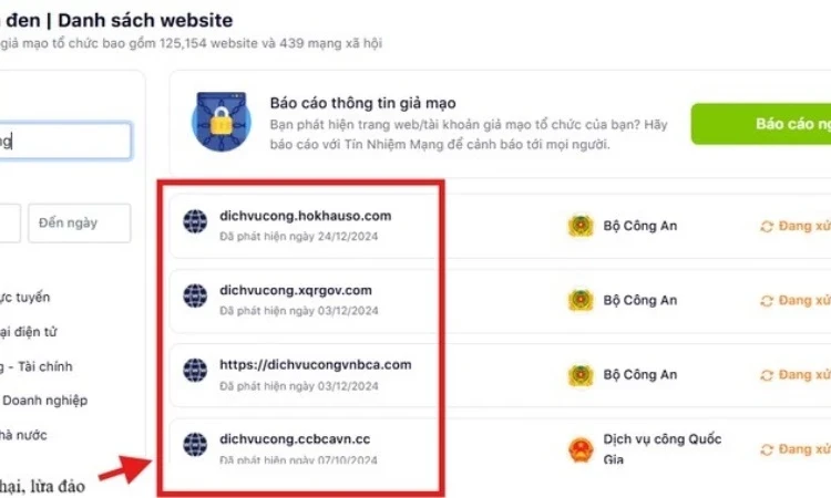 Hướng dẫn tra cứu các website lừa đảo trên VNeID