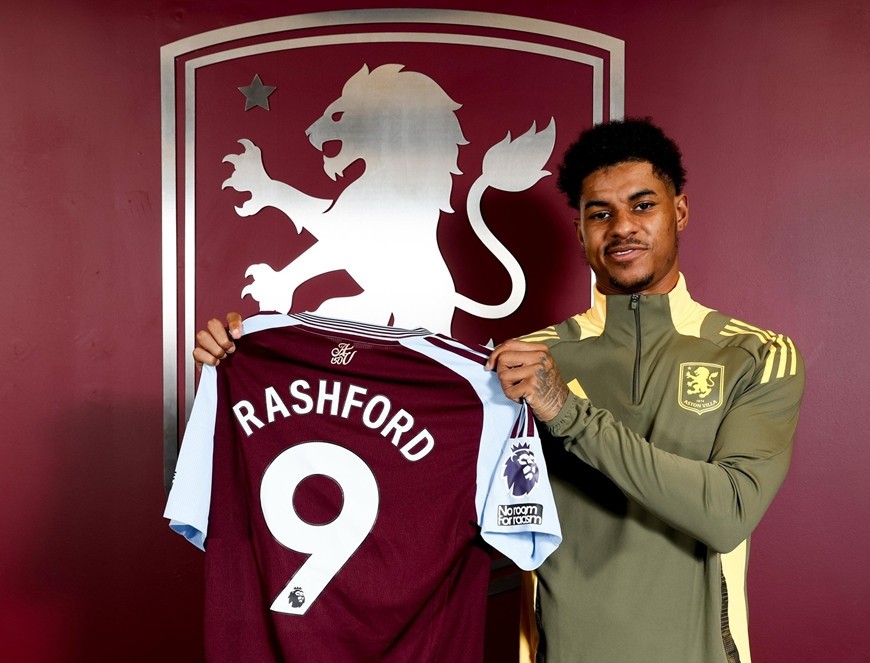 Rashford gia nhập Aston Villa theo dạng cho mượn. Ảnh: Aston Villa 