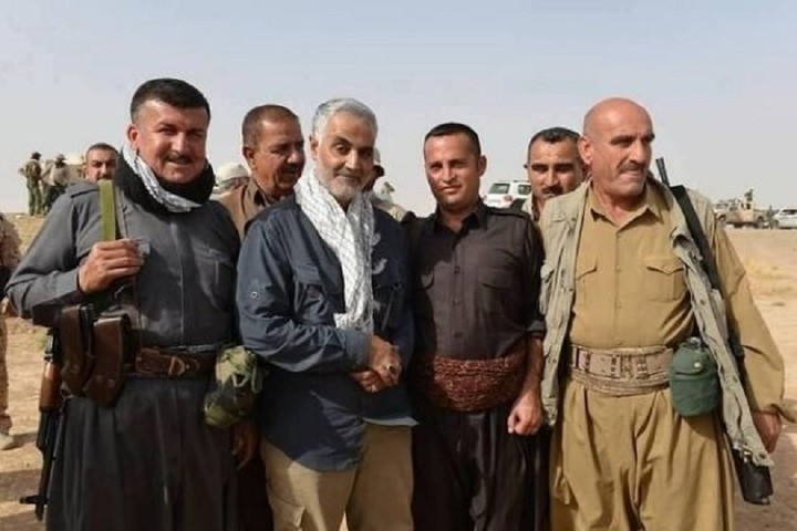 Qasen Soleimani cùng lực lượng bán quân sự Iraq trong chiến dịch chống lại lực lượng Nhà nước Hồi giáo được Thổ Nhĩ Kỳ hậu thuẫn. (Ảnh: Military Watch)