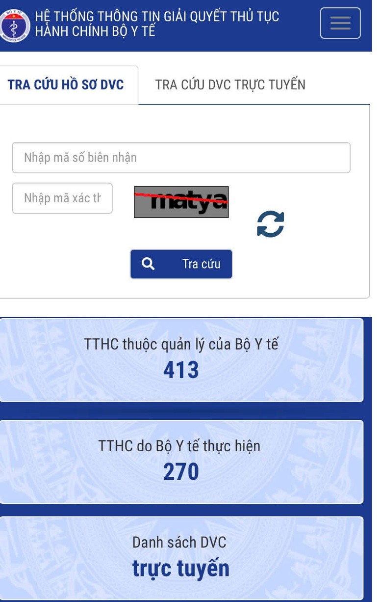Hệ thống thông tin giải quyết thủ tục hành chính Bộ Y tế
