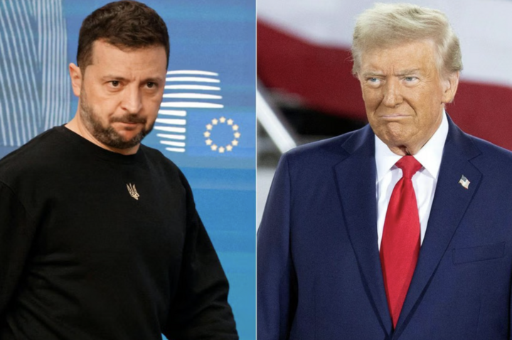 Tổng thống Ukraine Volodymyr Zelensky (trái) và Tổng thống Mỹ Donald Trump (phải). (Ảnh: Getty)