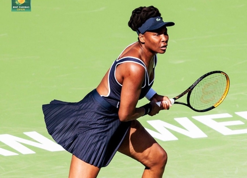 Venus Williams trở lại thi đấu ở tuổi 44. Ảnh: BNP Paribas Open 