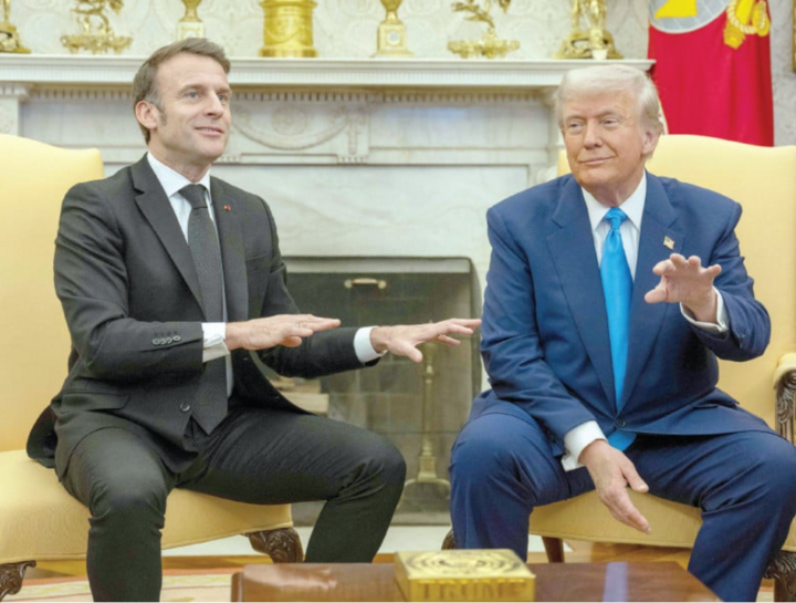 Tổng thống Pháp Macron và Tổng thống Mỹ Trump. 