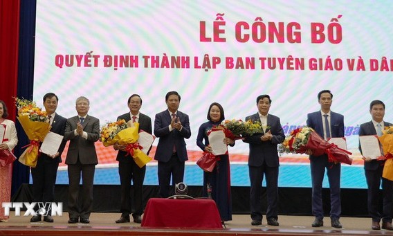 Thành lập Ban Tuyên giáo và Dân vận Tỉnh ủy Bình Thuận, Vĩnh Long, Quảng Nam