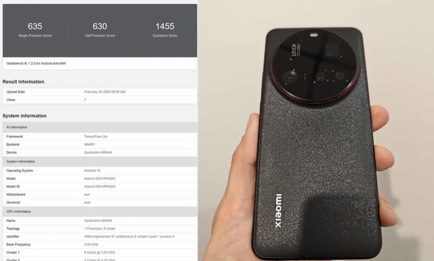 Xiaomi 15 Ultra lộ hiệu suất AI cực cao, chẳng kém cạnh Galaxy S25 Ultra