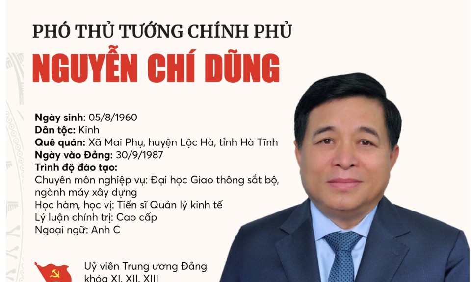 INFOGRAPHICS: Tóm tắt tiểu sử Tân Phó Thủ tướng Chính phủ Nguyễn Chí Dũng