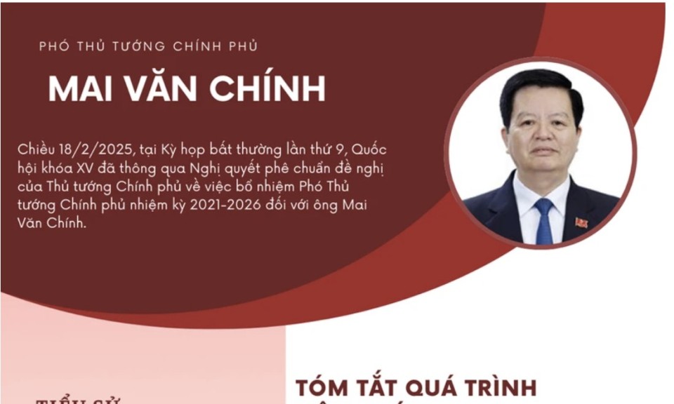 [Infographic] Tiểu sử Phó Thủ tướng Chính phủ Mai Văn Chính