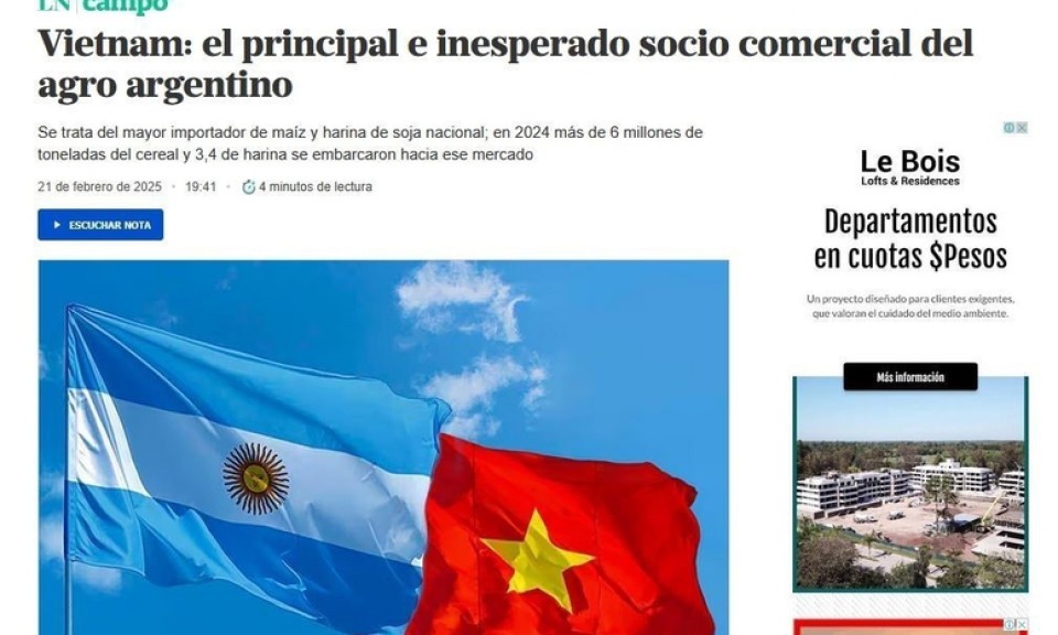 Báo Argentina nhận định Việt Nam đối tác thương mại nông nghiệp chủ chốt