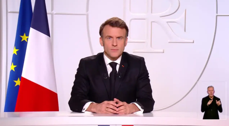 Tổng thống Pháp Emmanuel Macron phát biểu trên truyền hình hôm 5/3. Ảnh: Reuters