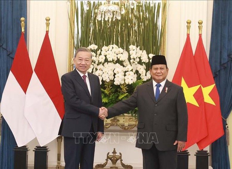 Tổng Bí thư Tô Lâm và Tổng thống Indonesia Prabowo Subianto