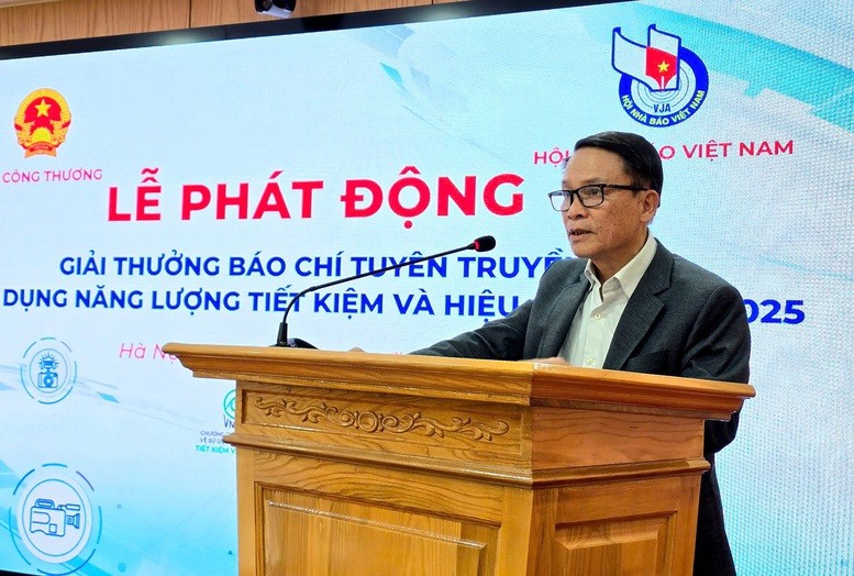 Nhà báo Nguyễn Đức Lợi, Phó chủ tịch thường trực, Hội Nhà báo Việt Nam phát biểu tại Lễ phát động -Ảnh: VGP/ Toàn Thắng