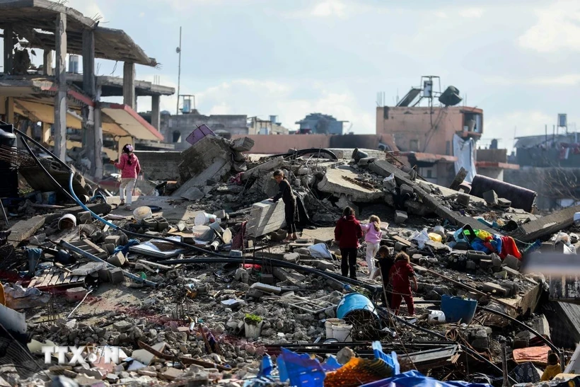 Cảnh tàn phá do xung đột tại Jabalia, Dải Gaza. (Ảnh: THX/TTXVN)