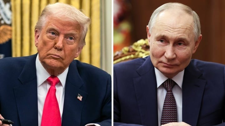 Tổng thống Mỹ Donald Trump và Tổng thống Nga Putin. 