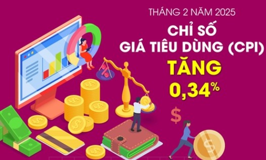 Chỉ số giá tiêu dùng (CPI) tháng 2-2025 tăng 0,34%