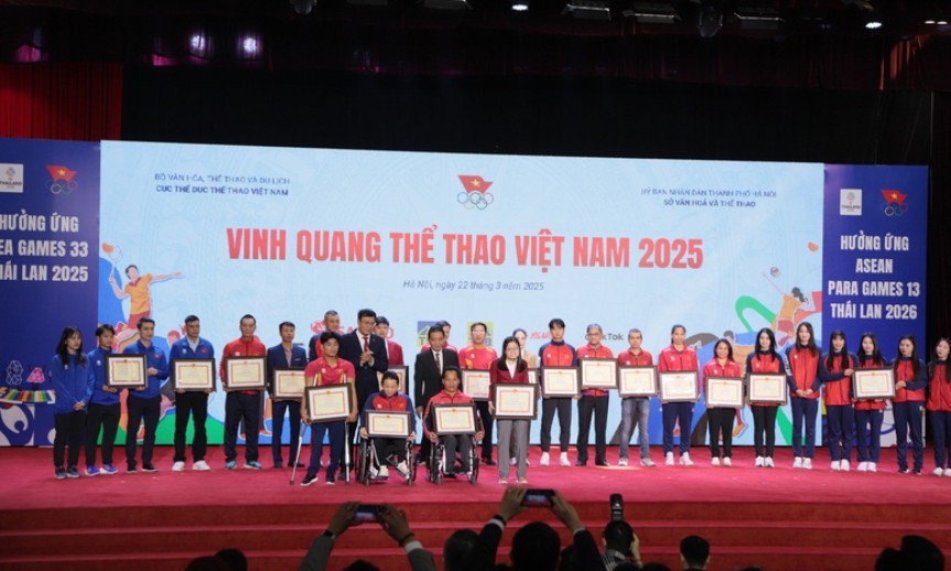 Chương trình Vinh quang Thể thao Việt Nam 2025: Tôn vinh 26 tập thể, cá nhân tiêu biểu