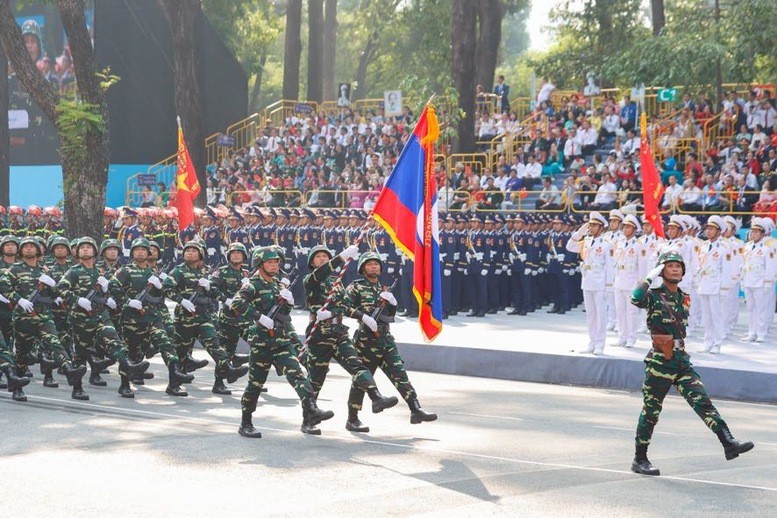 Khối Quân đội nhân dân Lào - Ảnh: VGP/Nhật Bắc