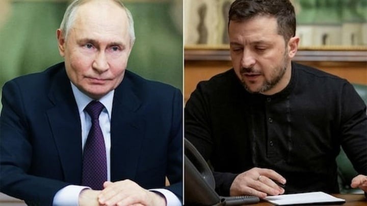 Tổng thống Nga Putin và Tổng thống Ukraine Zelensky.