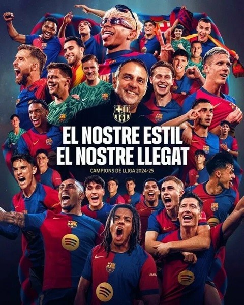 Barcelona lần thứ 28 vô địch La Liga.