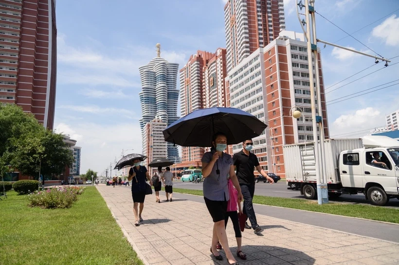 Một đường phố ở thủ đô Bình Nhưỡng, Triều Tiên. (Ảnh: AFP/TTXVN)