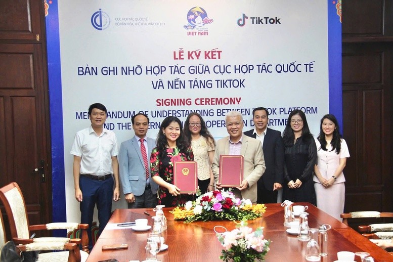 Bản ghi nhớ họp tác giữa Cục Hợp tác quốc tế và nền tảng TikTok. Ảnh: Cục Hợp tác quốc tế (Bộ VHTTDL)
