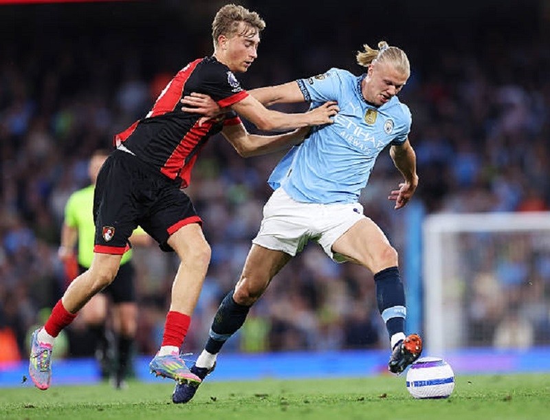 Tin thể thao (21-5): Man City (áo xanh) thi đấu vượt trội trước Bournemouth. Ảnh: Getty
