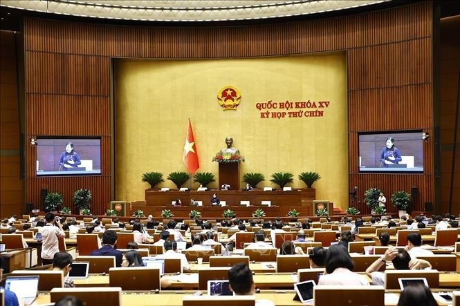 Quang cảnh Kỳ họp thứ chín, Quốc hội khóa XV. Ảnh: TTXVN