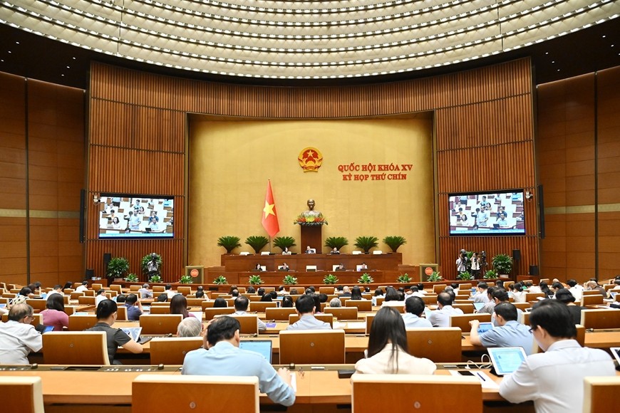 Quang cảnh phiên họp ngày 22-5 tại Kỳ họp thứ chín, Quốc hội khóa XV.
