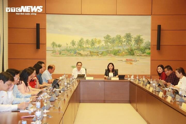 Các đại biểu tại họp tổ sáng 23/5.