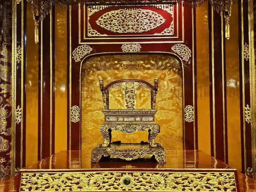 Ngai vàng ở điện Thái Hòa. (Nguồn: Báo Chính phủ)