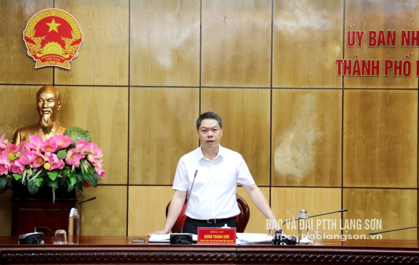 Đồng chí Đoàn Thanh Sơn, Phó Chủ tịch UBND tỉnh, Trưởng Ban Chỉ đạo 389 tỉnh, Trưởng Đoàn công tác số 1 của Tổ công tác 1124 phát biểu tại buổi kiểm tra